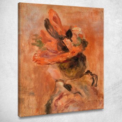 Testa Di Donna Con Cappello Rosso Pierre-Auguste Renoir par521 quadro stampa su tela