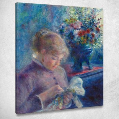 Cucito Della Giovane Donna Pierre-Auguste Renoir par531 quadro stampa su tela