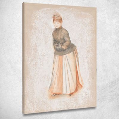 Giovane Donna Con Un Manicotto Pierre-Auguste Renoir par532 quadro stampa su tela