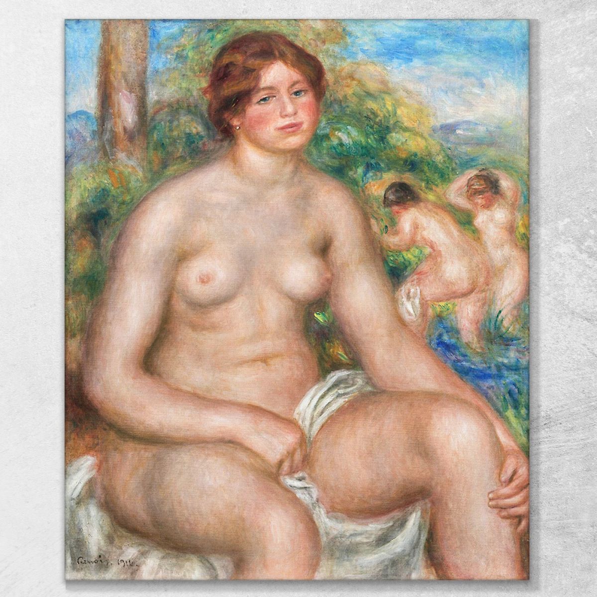 Bagnante Seduta Pierre-Auguste Renoir par603 quadro stampa su tela