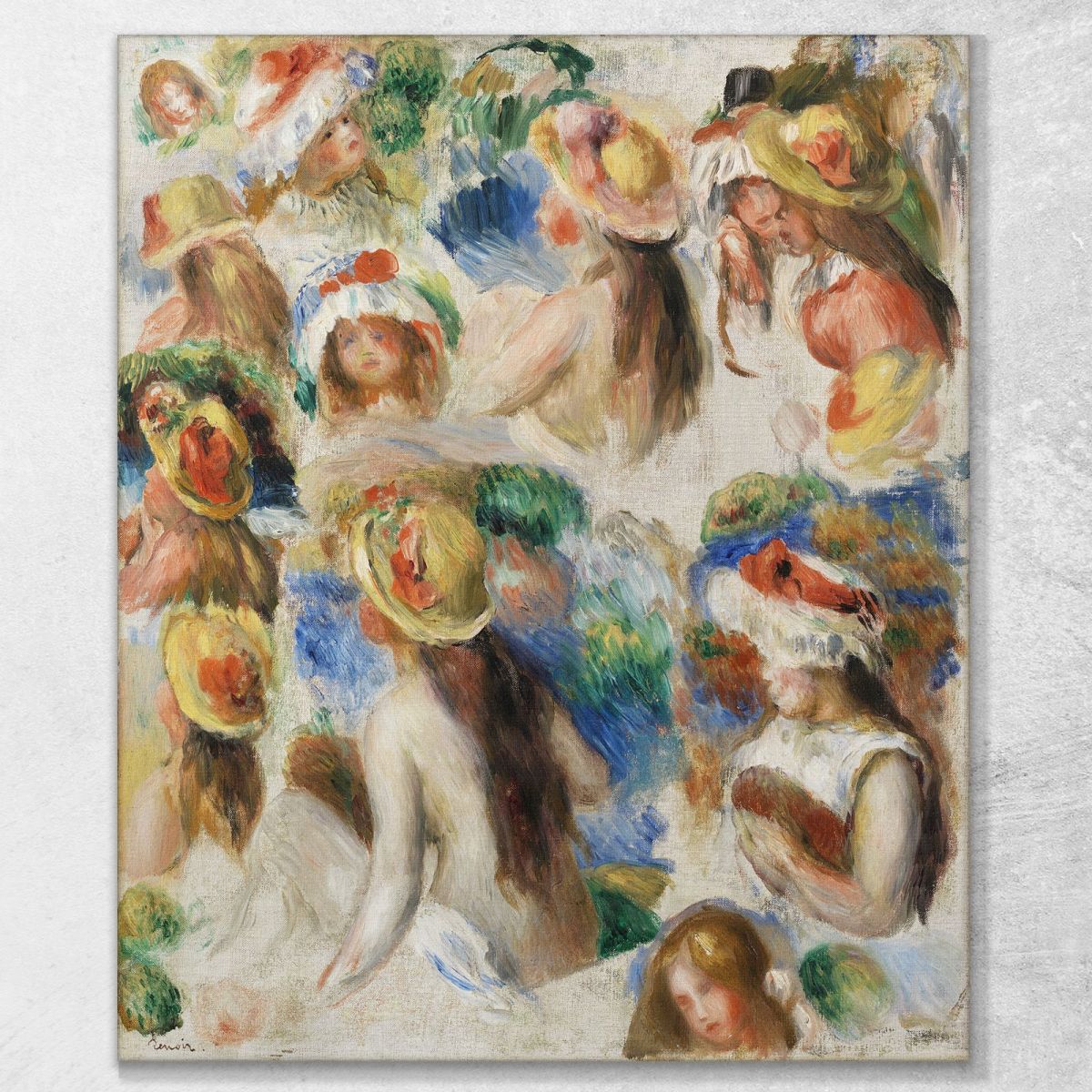 Studio Delle Teste Pierre-Auguste Renoir par605 quadro stampa su tela