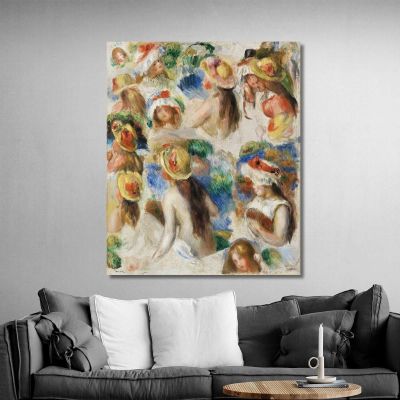 Studio Delle Teste Pierre-Auguste Renoir par605 quadro stampa su tela