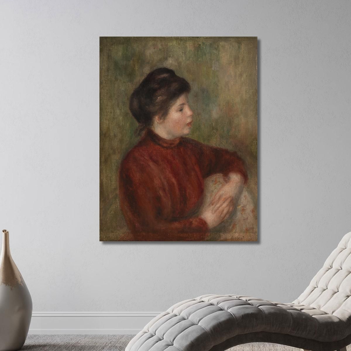 Donna Appoggiata Su Una Sedia Pierre-Auguste Renoir par615 quadro stampa su tela