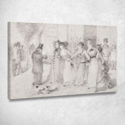 Figlie Di Operai Sul Viale Esterno Illustrazione Per Emile Zolas Pierre-Auguste Renoir par619 quadro stampa su tela