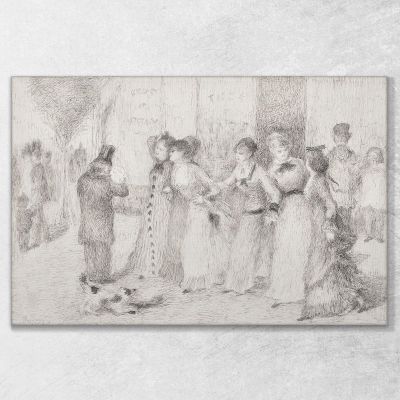 Figlie Di Operai Sul Viale Esterno Illustrazione Per Emile Zolas Pierre-Auguste Renoir par619 quadro stampa su tela