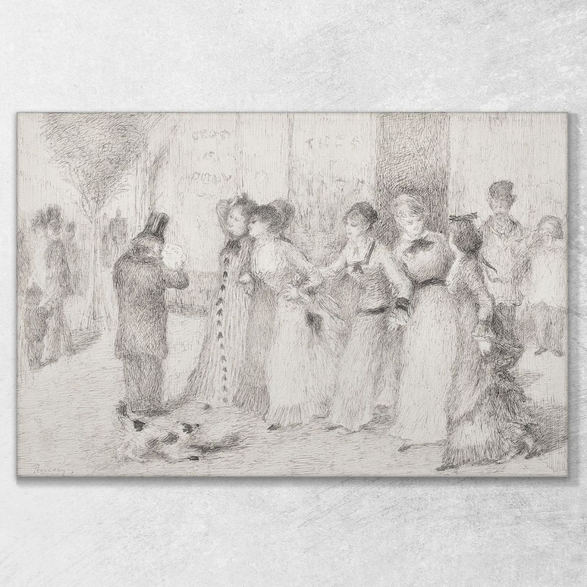 Figlie Di Operai Sul Viale Esterno Illustrazione Per Emile Zolas Pierre-Auguste Renoir par619 quadro stampa su tela