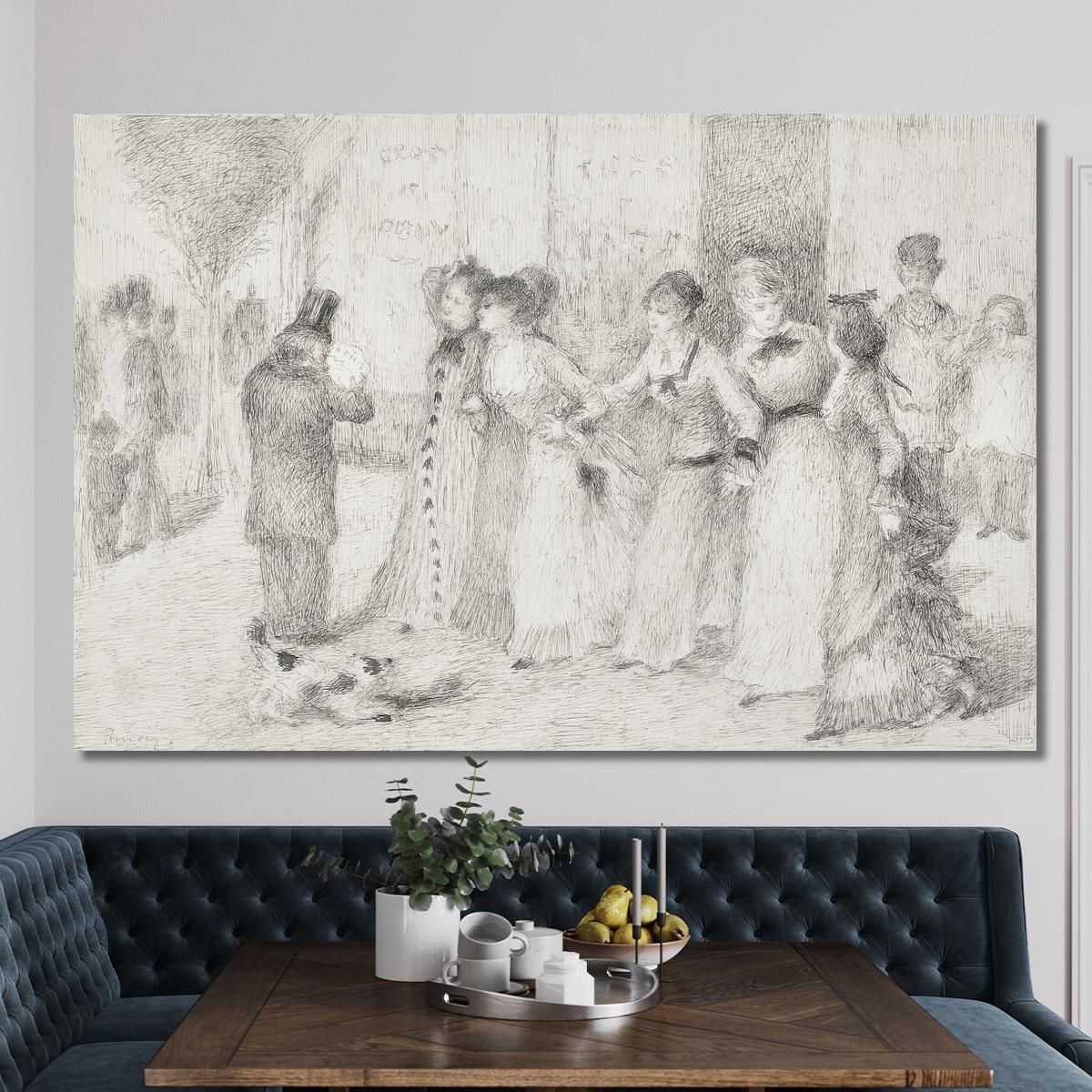 Figlie Di Operai Sul Viale Esterno Illustrazione Per Emile Zolas Pierre-Auguste Renoir par619 quadro stampa su tela