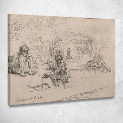 I Bagnanti Rembrandt van Rijn rvr208 quadro stampa su tela