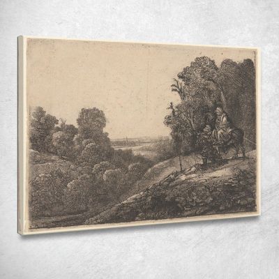 La Fuga In Egitto 2 Rembrandt van Rijn rvr222 quadro stampa su tela