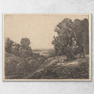 La Huida A Egipto 2 Rembrandt van Rijn, rvr222 cuadro en lienzo