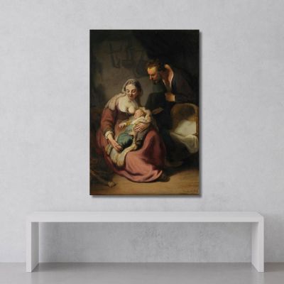 La Sacra Famiglia Rembrandt van Rijn rvr229 quadro stampa su tela