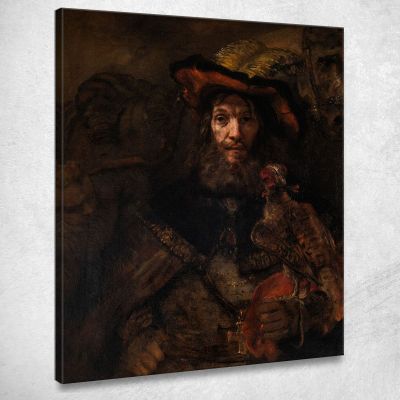 Il Cavaliere Con Il Falco Rembrandt van Rijn rvr231 quadro stampa su tela