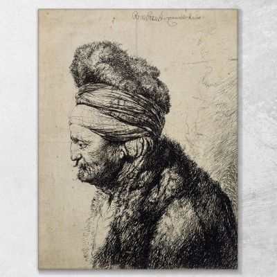 La Deuxième Tête Orientale Rembrandt van Rijn, rvr240 tableau impression sur toile