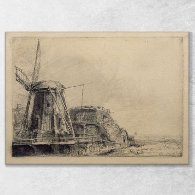 Il Mulino A Vento Rembrandt van Rijn rvr256 quadro stampa su tela