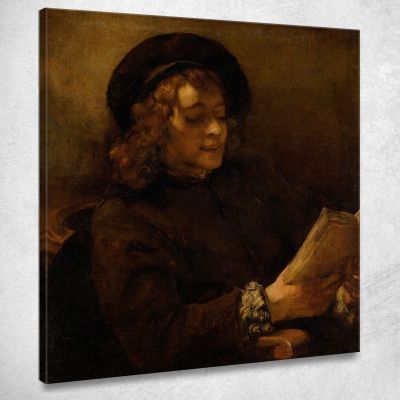 Titus Van Rijn Il Figlio Dell'Artista Che Legge Rembrandt van Rijn rvr260 quadro stampa su tela