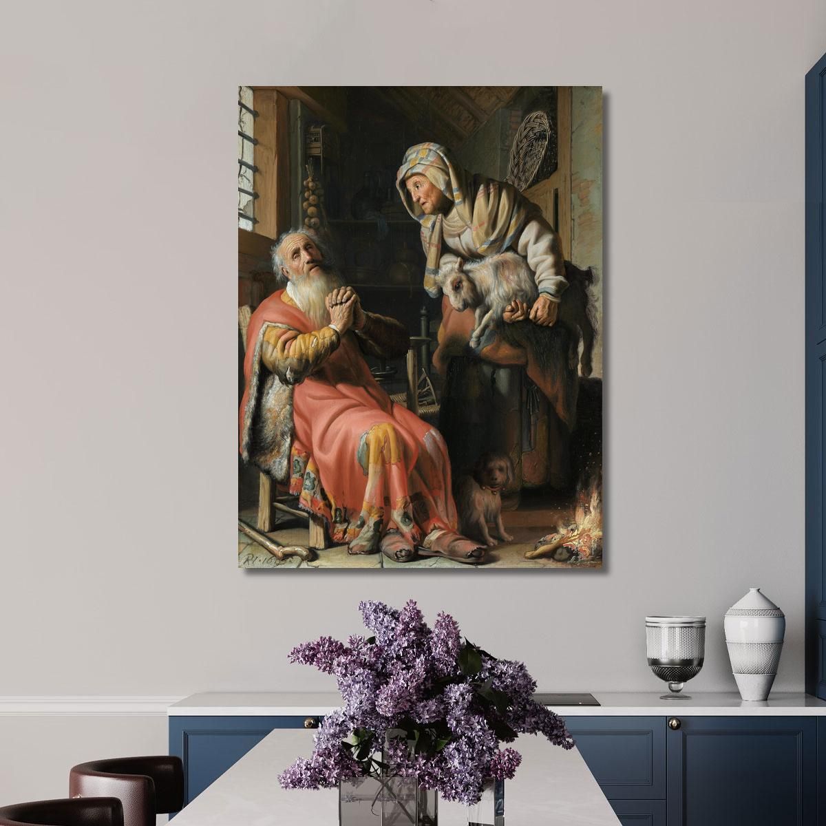 Tobia E Anna Con Il Capretto Rembrandt van Rijn rvr263 quadro stampa su tela