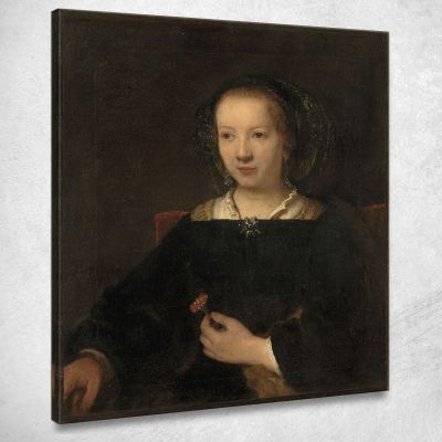Donna Con Garofano Rembrandt van Rijn rvr270 quadro stampa su tela