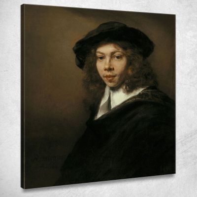 Giovane Con Un Berretto Nero Rembrandt van Rijn rvr272 quadro stampa su tela