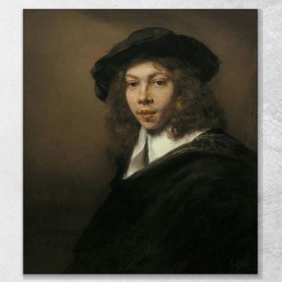 Joven Con Boina Negra Rembrandt van Rijn, rvr272 cuadro en lienzo