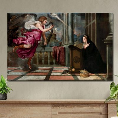 Annunciazione 1540 Titian Tiziano Vecellio ttn8 quadro stampa su tela