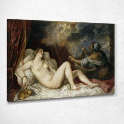 Danae Riceve Il Prado Della Pioggia D'Oro Titian Tiziano Vecellio ttn18 quadro stampa su tela