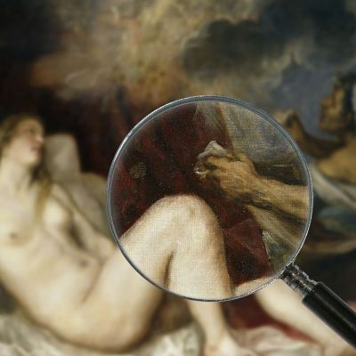 Danae Riceve Il Prado Della Pioggia D'Oro Titian Tiziano Vecellio ttn18 quadro stampa su tela