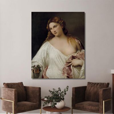 Flora Titian Tiziano Vecellio ttn27 quadro stampa su tela