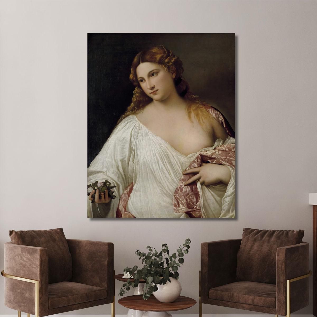 Flora Titian Tiziano Vecellio ttn27 quadro stampa su tela