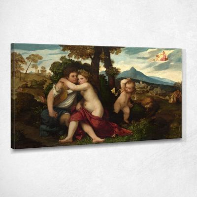 Scena Mitologica Titian Tiziano Vecellio ttn28 quadro stampa su tela