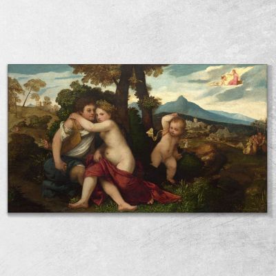 Scena Mitologica Titian Tiziano Vecellio ttn28 quadro stampa su tela