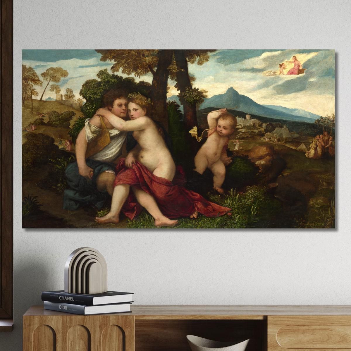 Scena Mitologica Titian Tiziano Vecellio ttn28 quadro stampa su tela