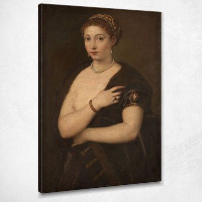 Ragazza Con La Pelliccia Titian Tiziano Vecellio ttn31 quadro stampa su tela