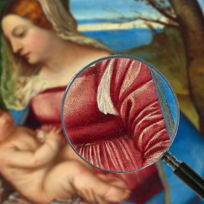 Madonna Col Bambino Titian Tiziano Vecellio ttn36 quadro stampa su tela