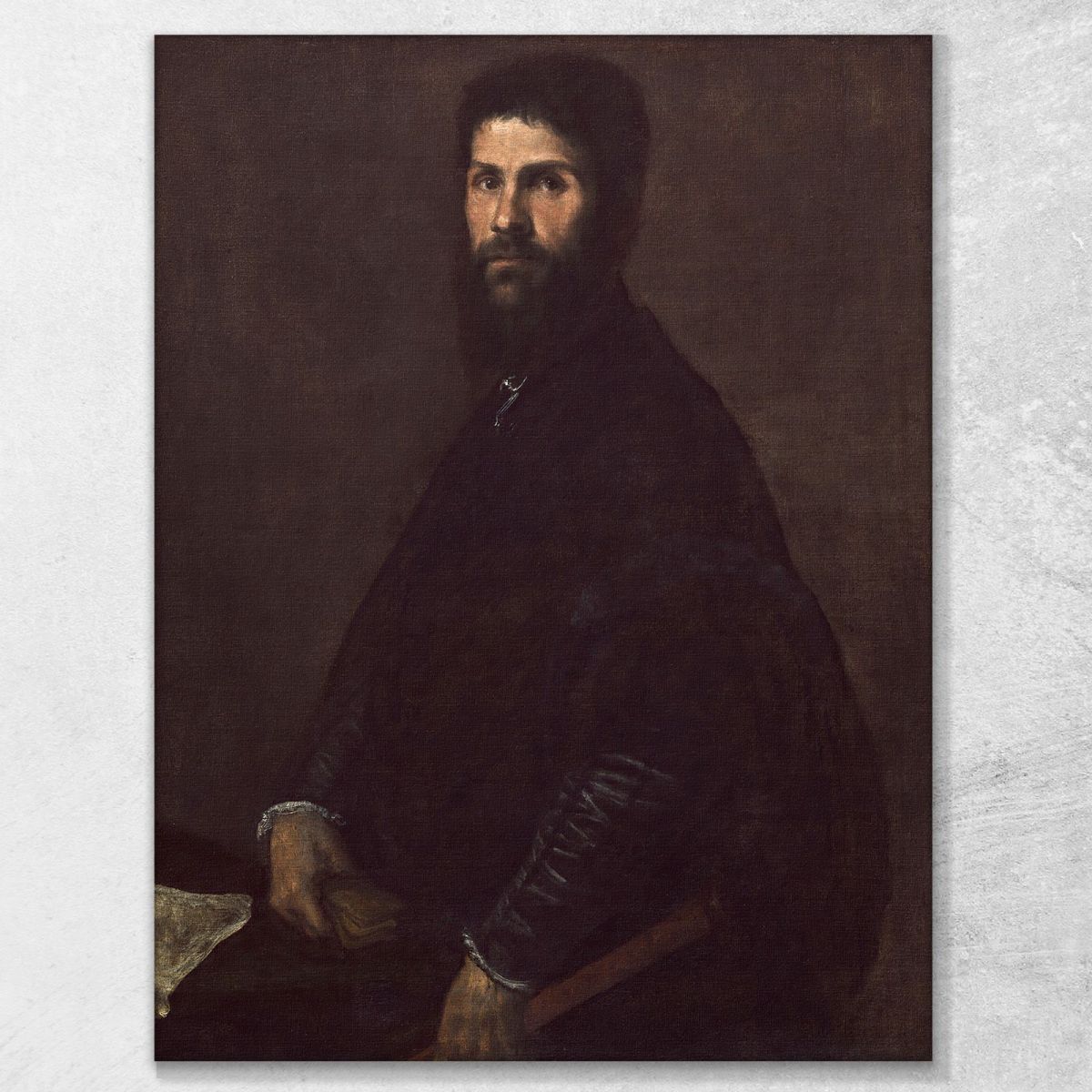 Uomo Che Tiene Un Flauto Titian Tiziano Vecellio ttn37 quadro stampa su tela