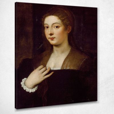 Ritratto Di Signora Titian Tiziano Vecellio ttn45 quadro stampa su tela