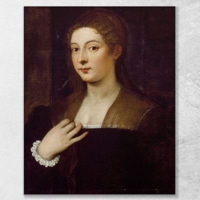 Ritratto Di Signora Titian Tiziano Vecellio ttn45 quadro stampa su tela