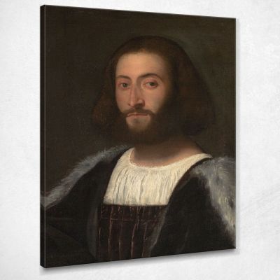 Ritratto D'Uomo 2 Titian Tiziano Vecellio ttn46 quadro stampa su tela