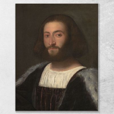 Ritratto D'Uomo 2 Titian Tiziano Vecellio ttn46 quadro stampa su tela