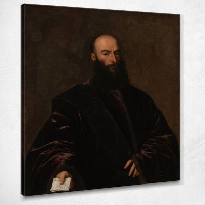 Ritratto Di Giacomo Di Andrea Dolfin Titian Tiziano Vecellio ttn52 quadro stampa su tela