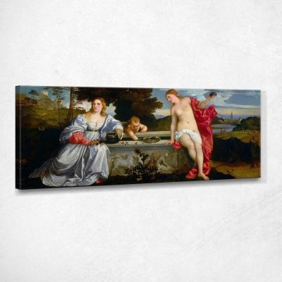 Amor Sacro E Amore Profano Titian Tiziano Vecellio ttn58 quadro stampa su tela