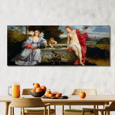 Amor Sacro E Amore Profano Titian Tiziano Vecellio ttn58 quadro stampa su tela