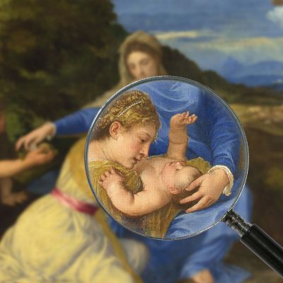 The Aldobrandini Madonna Titian Tiziano Vecellio ttn60 quadro stampa su tela