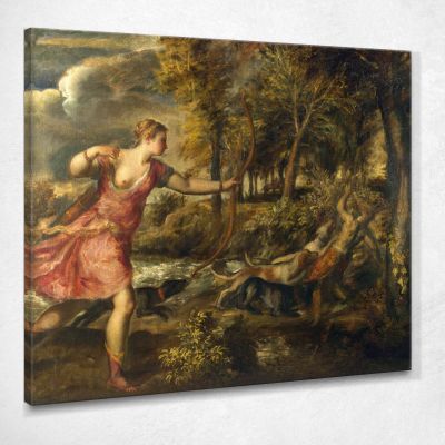 La Morte Di Atteone Titian Tiziano Vecellio ttn62 quadro stampa su tela