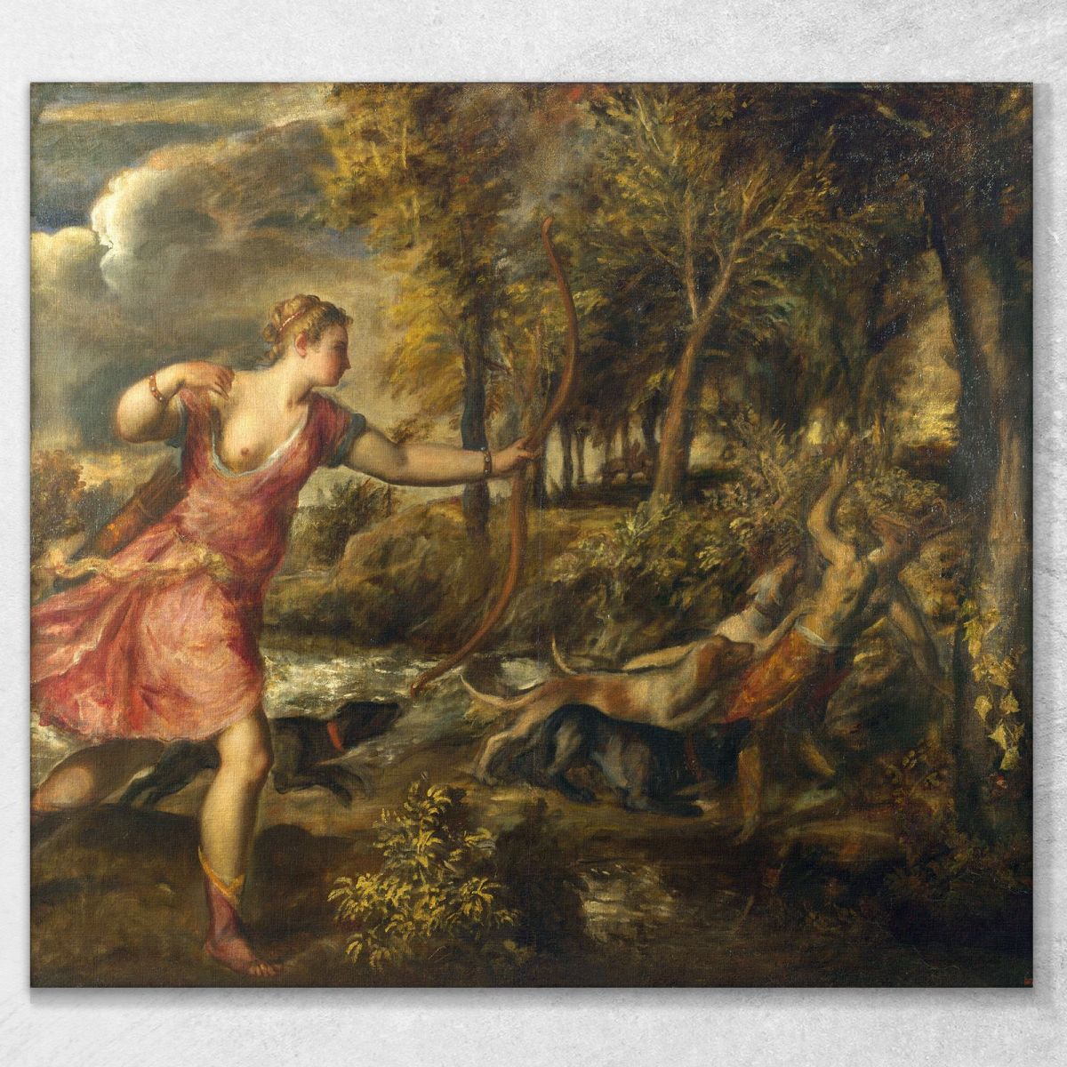 La Morte Di Atteone Titian Tiziano Vecellio ttn62 quadro stampa su tela