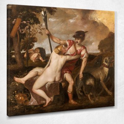 Venere E Adone 1550 Titian Tiziano Vecellio ttn73 quadro stampa su tela