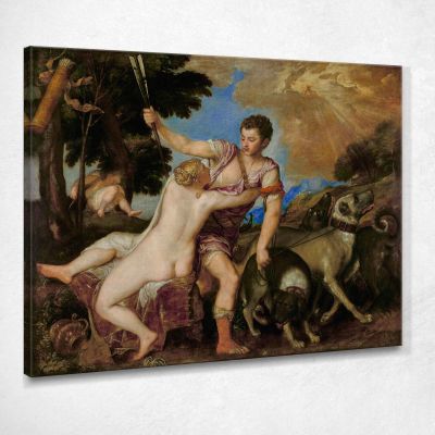 Venere E Adone Titian Tiziano Vecellio ttn74 quadro stampa su tela