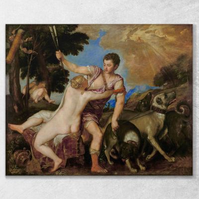 Venere E Adone Titian Tiziano Vecellio ttn74 quadro stampa su tela