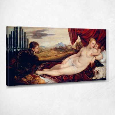 Venere Con L'Organista Titian Tiziano Vecellio ttn79 quadro stampa su tela