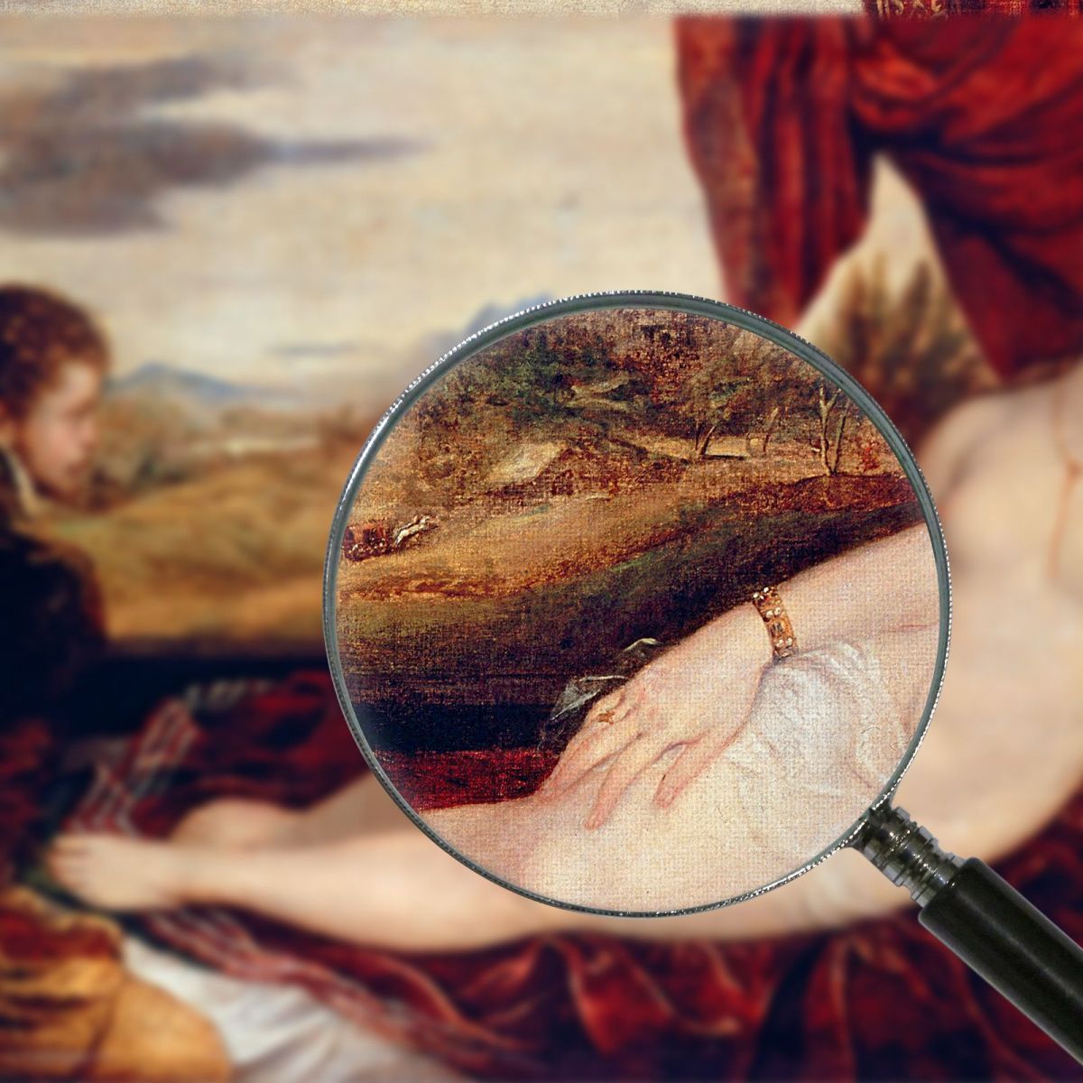 Venere Con L'Organista Titian Tiziano Vecellio ttn79 quadro stampa su tela