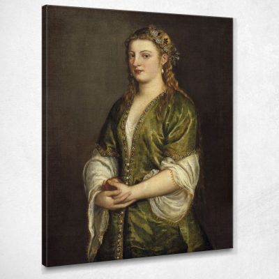 Donna Che Tiene Una Mela Titian Tiziano Vecellio ttn81 quadro stampa su tela